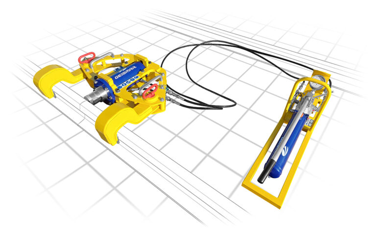 La cintreuse de rails hydraulique multi-fonctions JLP75 cintre et redresse, horizontalement et verticalement les rails, les lames d’aiguillage et rails de contact.