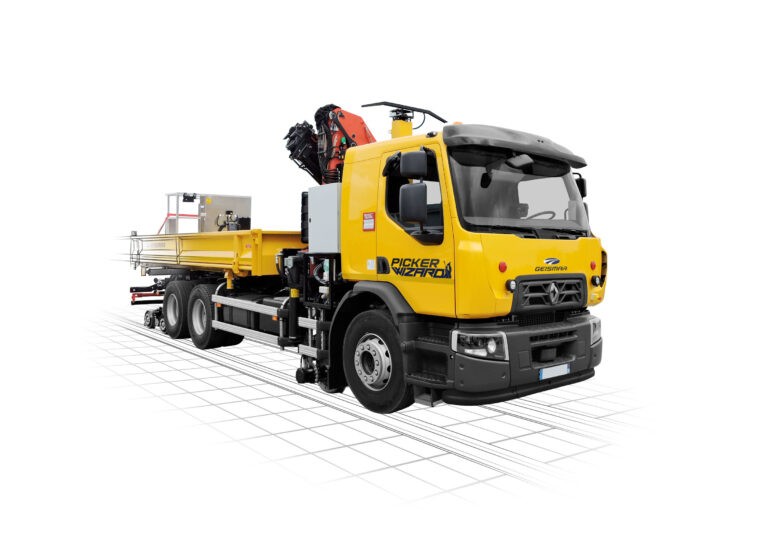 Geismar Picker Wizard U-940 GR rail-road truck for equipment handling in urban environments